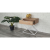 Stolik nocny dąb artisan-biały loft metal X