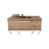 Stolik nocny dąb artisan-biały loft metal X