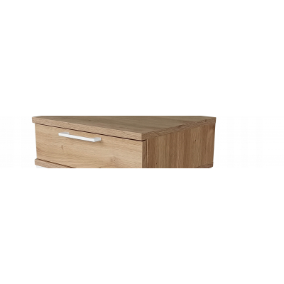 Stolik nocny dąb artisan-biały loft metal X
