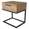 Stolik nocny dąb artisan-czarny loft metal "C"