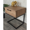 Stolik nocny dąb artisan-czarny loft metal 