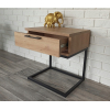 Stolik nocny dąb artisan-czarny loft metal 