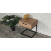 Stolik nocny dąb artisan-czarny loft metal 