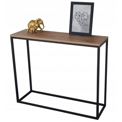 NOWOCZESNA KONSOLA METAL LOFT DĄB ARTISAN 80CM