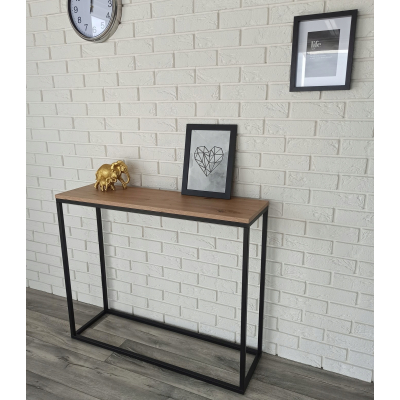 NOWOCZESNA KONSOLA METAL LOFT DĄB ARTISAN 80CM