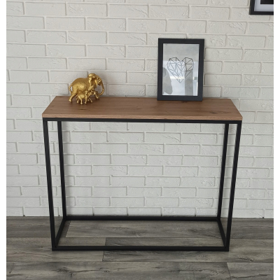 NOWOCZESNA KONSOLA METAL LOFT DĄB ARTISAN 80CM