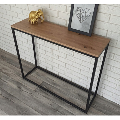 NOWOCZESNA KONSOLA METAL LOFT DĄB ARTISAN 80CM
