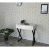 TOALETKA POŁYSK Z SZUFLADĄ CZARNE NÓŻKI X 75CM