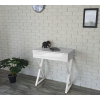 TOALETKA POŁYSK Z SZUFLADĄ BIAŁE NÓŻKI X 75CM