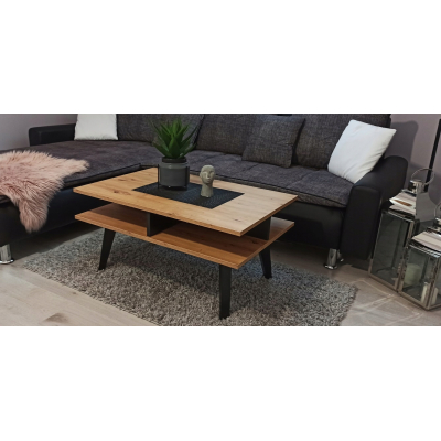 NOWOCZESNY STOLIK KAWOWY ZIMBA ŁAWA LOFT DĄB