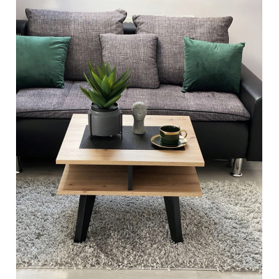 NOWOCZESNY STOLIK KAWOWY ZIMBA 60x60 ŁAWA LOFT DĄB