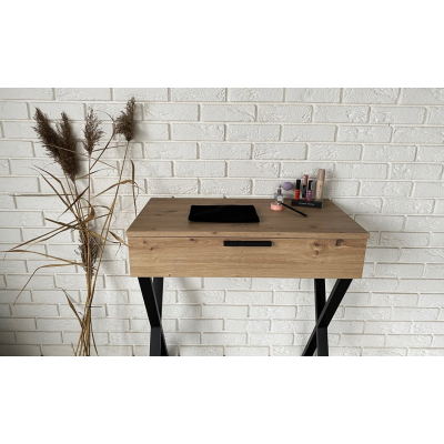 TOALETKA LENA DĄB ARTISAN METAL CZARNE X 75CM