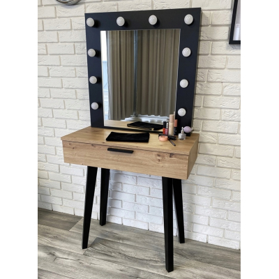TOALETKA OŚWIETLENIEM LUSTREM DĄB ARTISAN LOFT