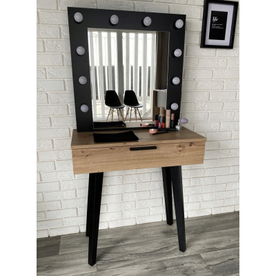 TOALETKA OŚWIETLENIEM LUSTREM DĄB ARTISAN LOFT