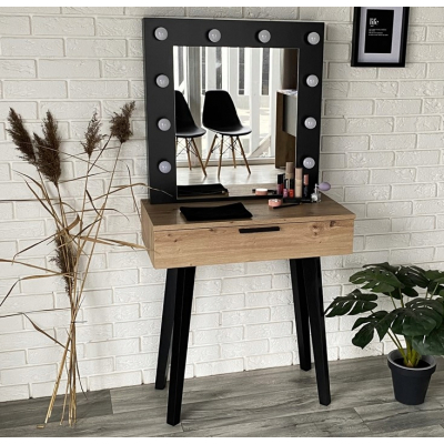 TOALETKA OŚWIETLENIEM LUSTREM DĄB ARTISAN LOFT