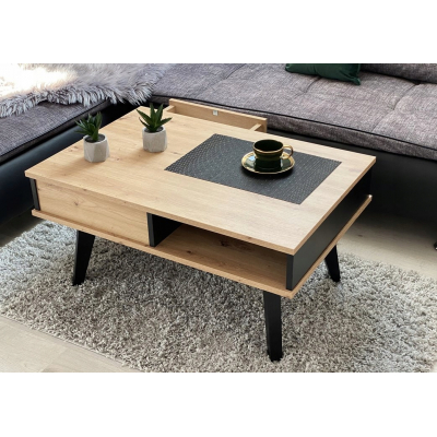 STOLIK KAWOWY RUMBA III Z SZUFLADĄ DĄB ARTISAN