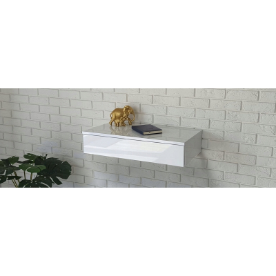 TOALETKA KONSOLA WISZĄCA LENA BIAŁY POŁYSK 75CM