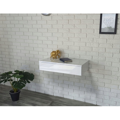 TOALETKA KONSOLA WISZĄCA LENA BIAŁY POŁYSK 75CM