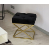 Ławka pufa tapicerowana metalowy loft czarny złoty