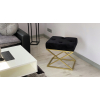 Ławka pufa tapicerowana metalowy loft czarny złoty