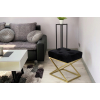 Ławka pufa tapicerowana metalowy loft czarny złoty