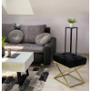 Ławka pufa tapicerowana metalowy loft czarny złoty