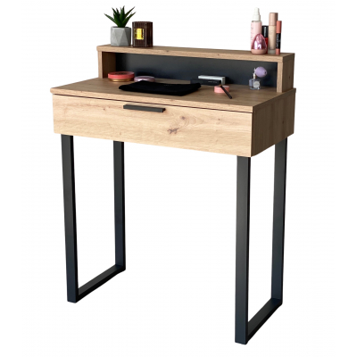 TOALETKA LENA PLUS DĄB ARTISAN METAL CZARNE U 75CM