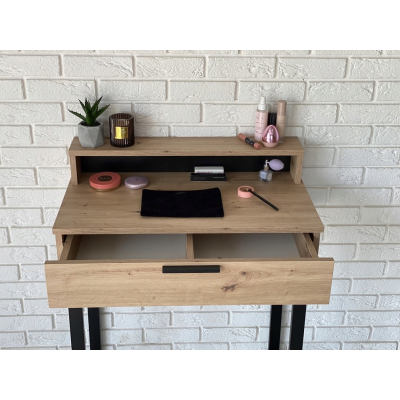 TOALETKA LENA PLUS DĄB ARTISAN METAL CZARNE U 75CM