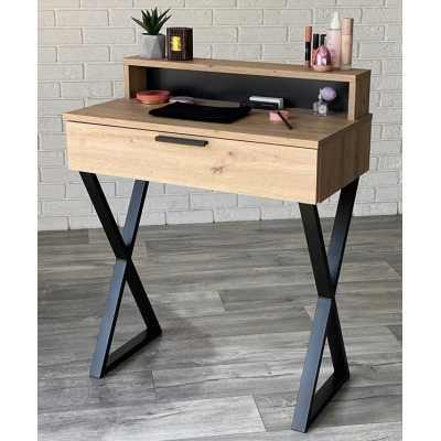 TOALETKA LENA PLUS DĄB ARTISAN METAL CZARNE X 75CM