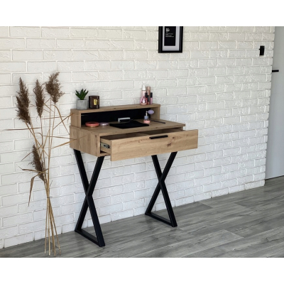 TOALETKA LENA PLUS DĄB ARTISAN METAL CZARNE X 75CM