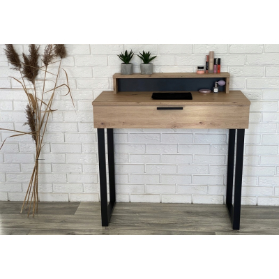 TOALETKA LENA PLUS DĄB ARTISAN METAL CZARNE U 90CM