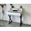 TOALETKA LENA PLUS BIAŁA MAT METAL CZARNE X 75CM
